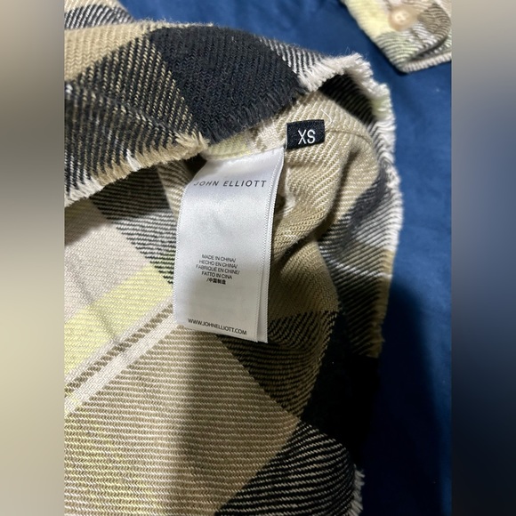 John Elliott Hemi Oversized Flannel Shirt in Cinder Cyclone Sz 0 XS - Picture 8 of 9